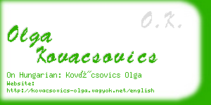 olga kovacsovics business card